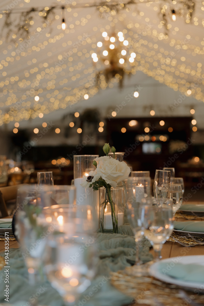 custom made wallpaper toronto digitalWhite Roses next to candle for Wedding Reception Decor