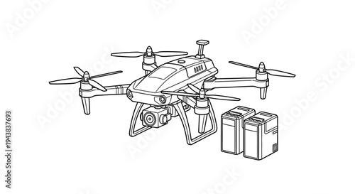 Drone with Extra Batteries: Aerial Photography and Videography Equipment