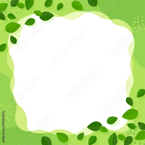 新緑のポップなフレーム1_正方形