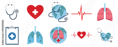 Medical Health Icon Set Vector