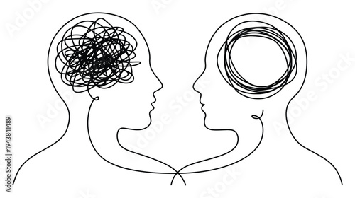 Confused and Organized Mind Vector Illustration