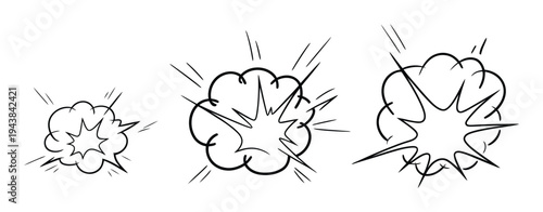 Explosion Comic Boom Vector Illustrations
