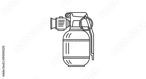 Hand Grenade Icon Vector Illustration - Military Weapon Symbol