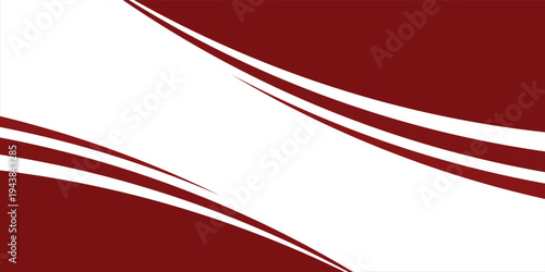 Obraz na płótnie Abstract red wave background featuring curved banner shapes and flowing lines, ideal for modern, minimal designs, headers, presentations and marketing layouts with bold color and generous copy space