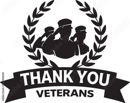Honoring veterans with a heartfelt thank you in a laurel wreath design