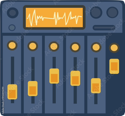 audio mixing console vector illustration