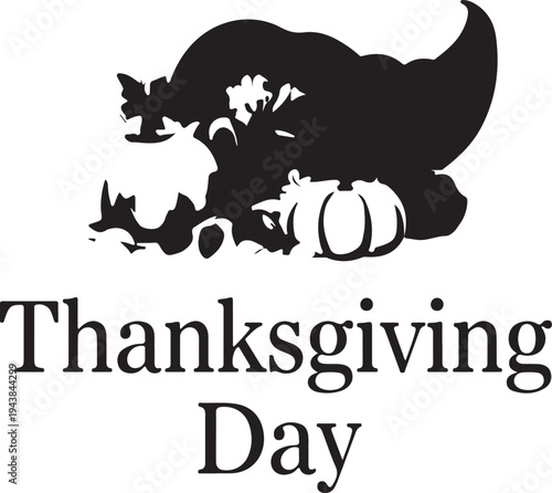 A festive thanksgiving day illustration with a turkey and pumpkins