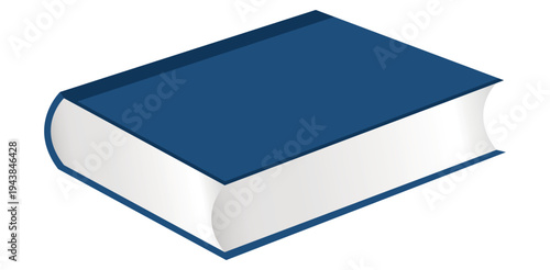 Blue hardcover book illustration for education academic library school reading isolated vector graphics art icon designs