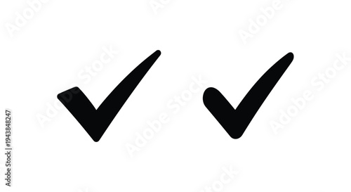 Two black check marks against a white background signifying approval