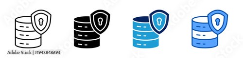 data protection icon set multiple style collection
