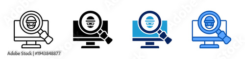fraud detection icon set multiple style collection