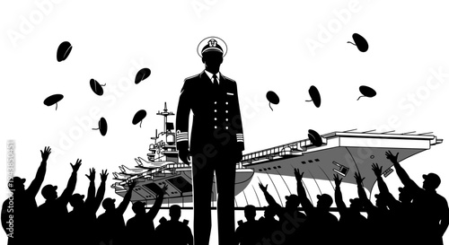 Naval Officer Honored by Crew Amidst Aircraft Carrier Departure