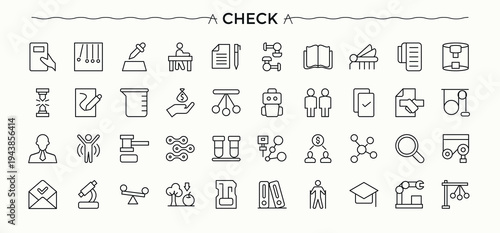 Check Marks Sign icon set. Contains such symbols as ok, confirm, signs, check, correct, choice and more. Checkbox icon set. Icons for UI design. Editable vector. Pixel perfect.