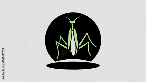 A macro closeup of a green praying mantis predator isolated on a leaf of a plant in a white vase amidst nature wildlife created with generative ai