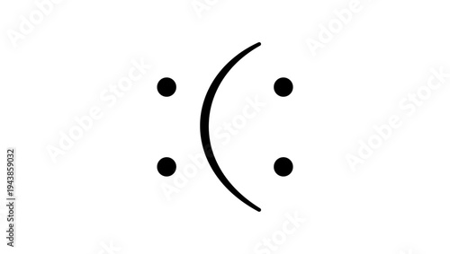 symbol of a changing smile, black isolated silhouette