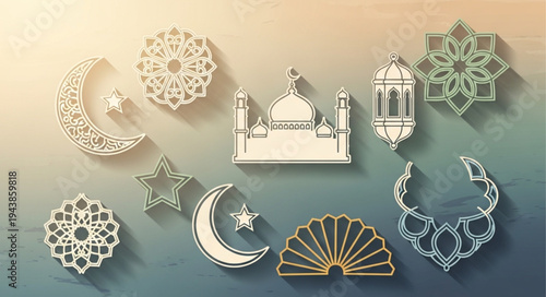 Collection of Elegant Silver Ramadan and Eid Decorations.
