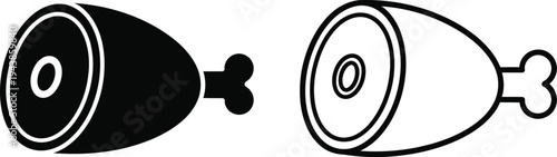 Meat leg pork or ham. Cooked turkey ham hock. 