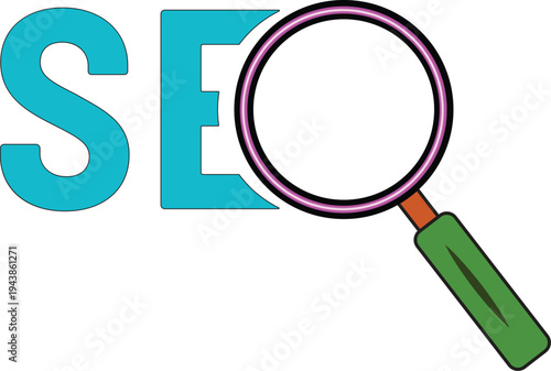 Seo magnifying glass icon for search engine optimization