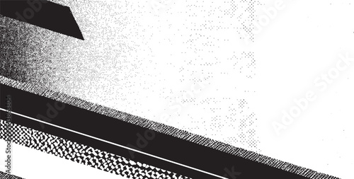 Black and white abstract geometric pattern with textured bands