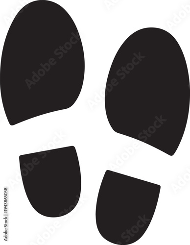 Footprints caused by executive shoes Travel concept. vector illustration