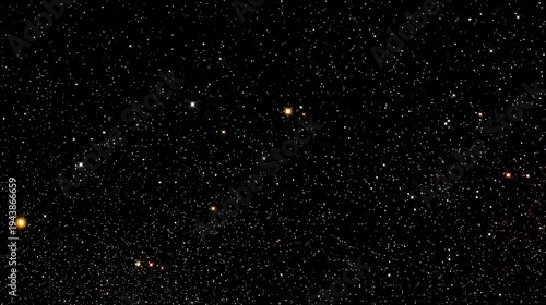 Vibrant Starfield with Dense Scatter of Sparkling Lights on Black Background Cosmic Display of Celestial Objects in the Infinite Expanse of Night Sky