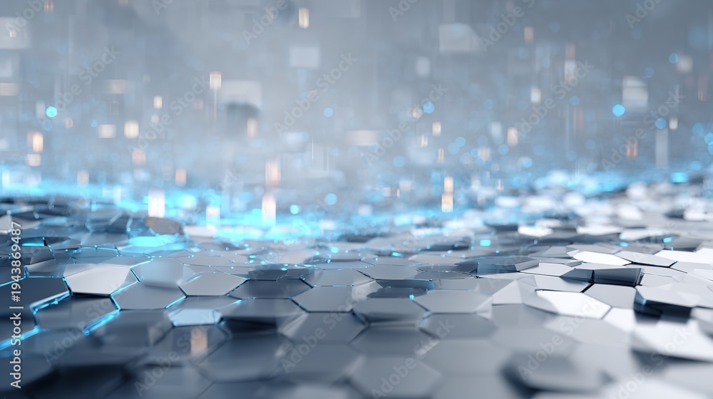 Obraz premium Abstract hexagonal pattern with a futuristic glow
