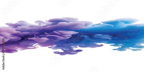 WeAbstract explosion of vibrant pink, purple, and blue ink mixing in water, creating a fluid and artistic design, isolated on white backgroundb