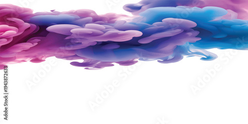 WebAbstract swirls of pink and purple pigment blend in a cloud-like ethereal formation, illuminated by a bright light