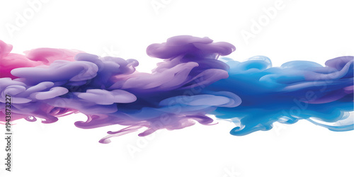 A colorful background featuring a splash of smoke and rainbow isolated on a white backdrop.