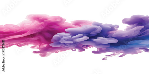 A colorful background featuring a splash of smoke and rainbow isolated on a white backdrop.
