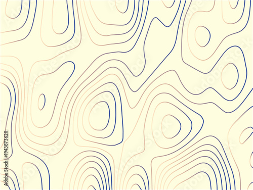 Amazing topography. Actual topographic map in green tones, seamless design, curious tileable pattern. Vector illustration.