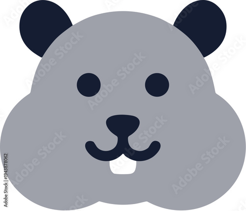 Simple Flat Hamster Face Cute Illustration Rodent Animal Mascot Icon