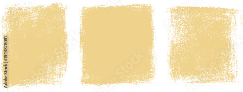 Three textured beige rectangles with distressed edges