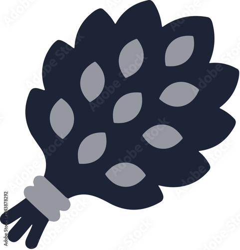 Flat Decorative Wheat Bunch Agriculture Harvest Icon Illustration Design