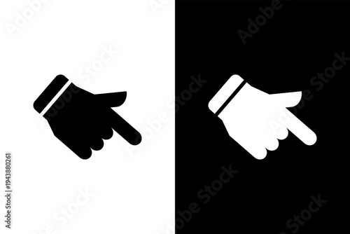 touch hand gesture icon, black and wahite concept flat outline vector design