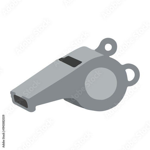 Silver Whistle Icon Isolated