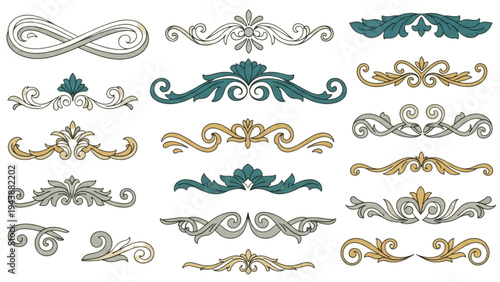 The collection showcases various ornate illustrations on a white background