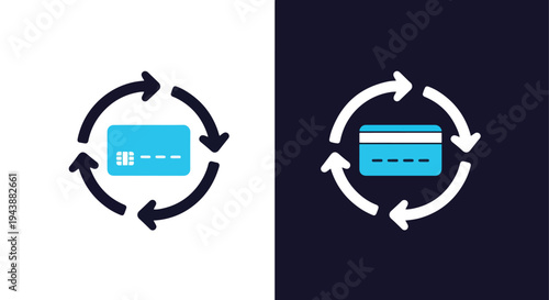 Circular Sync Icon Set Blue Vector Arrows - Line and glyph solid icon and logo templete - Blue icon set - Minimalist, flat icon