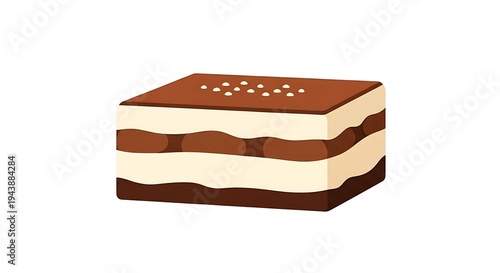 Exquisite Italian layered dessert slice, a perfect blend of coffee and cream, symbolizing sweet indulgence and culinary delight