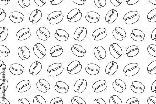 Coffee Bean Seamless Pattern Vector Illustration