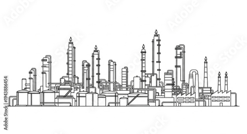 Industrial City Skyline Factory.