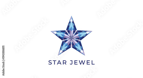 Blue star shaped diamond jewel logo.