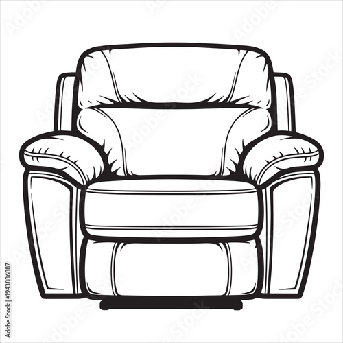 Vector illustration of a single leather armchair