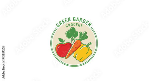 Green Garden Grocery Logo Design 1.