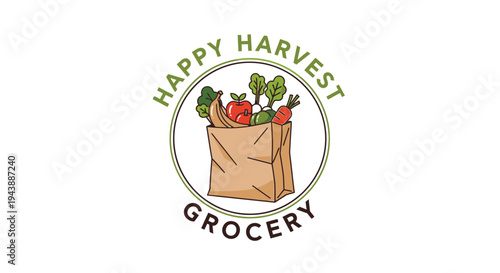 Grocery shopping bag with vegetables.