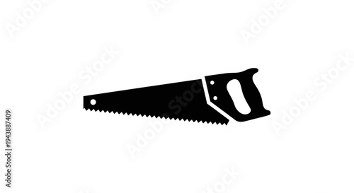 A black handled handsaw tool.