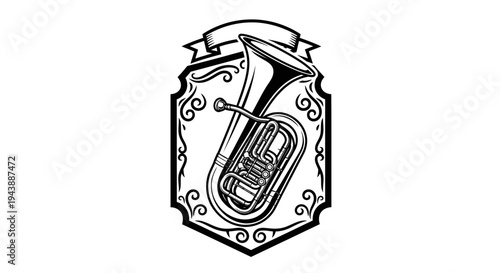 Tubas Musical Instrument Single Object.