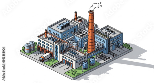Industrial Factory Building Complex.