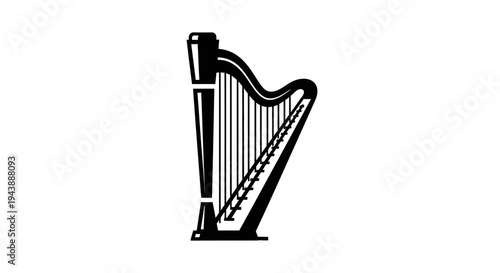 Harp musical instrument stringed design.