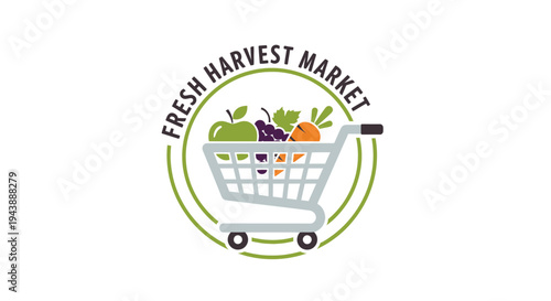 Shopping cart with fresh fruit.